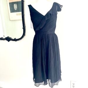 J.Crew Weddings & Parties Black Chiffon Dress NWT